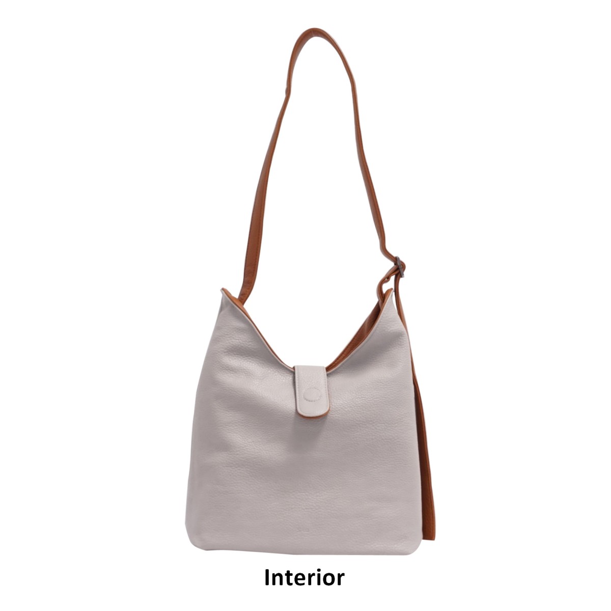 Mona 2-in-1 Reversible Hobo - Cognac / Light Grey 